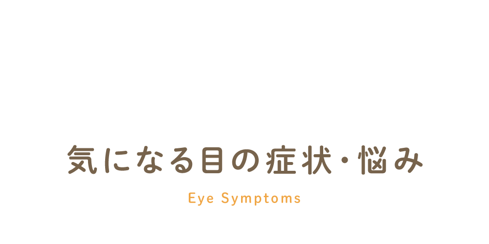 >気になる目の症状・悩み Eye Symptoms